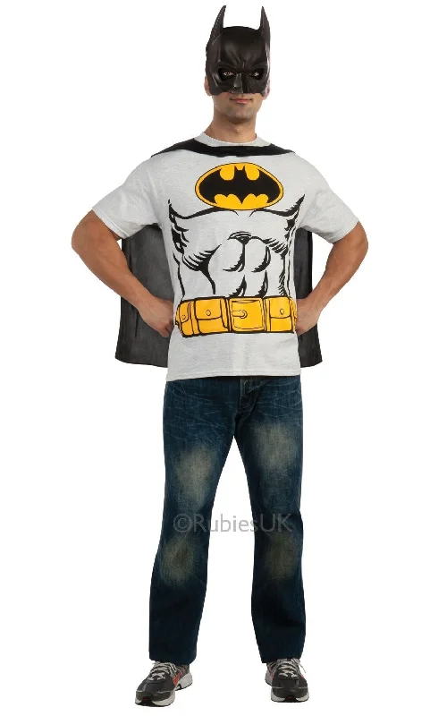 Batman T- Shirt Costume-- Denim Fabric Leather Fabric Suede Fabric