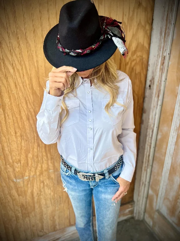 Women’s Solid White Shirt by The American West #1044(W)-- Cashmere Blend Cotton Blend Poly Blend