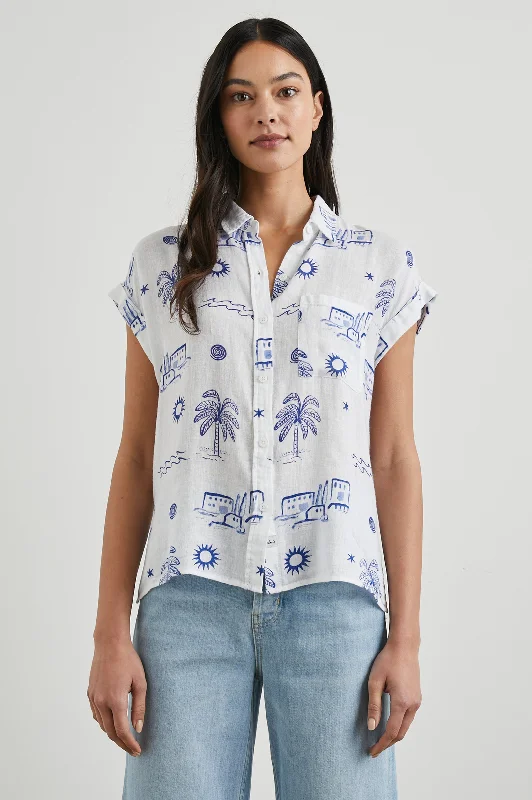 WHITNEY SHIRT - MYKONOS-- Welt Pockets Slit Pockets