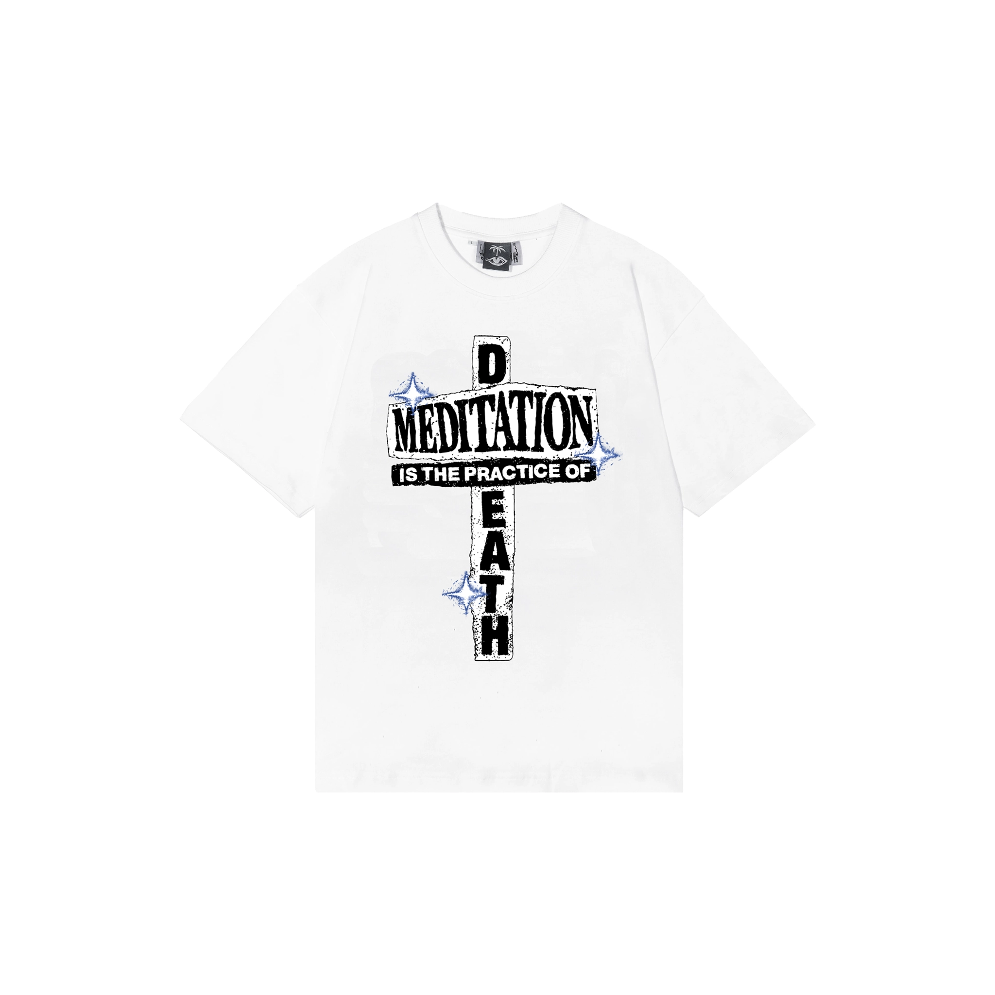 Woodensun Meditation T-Shirt - White-- Mesh Blend Leather Blend Suede Blend