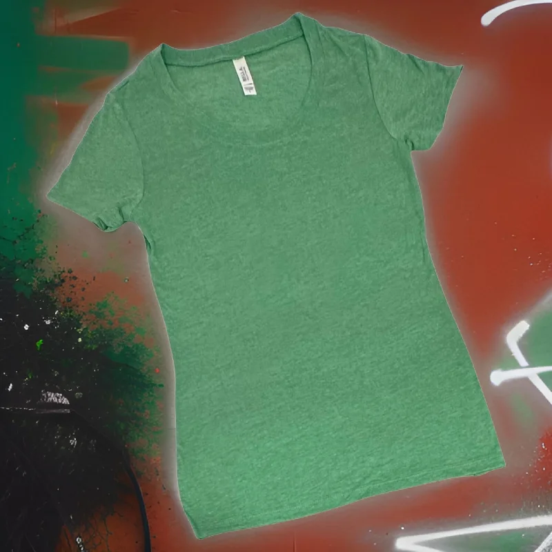 *BELLA CANVAS* ~GREEN~ T-SHIRTS FOR WOMEN (LIGHTWEIGHT)-- Zippered Buttoned Snapped