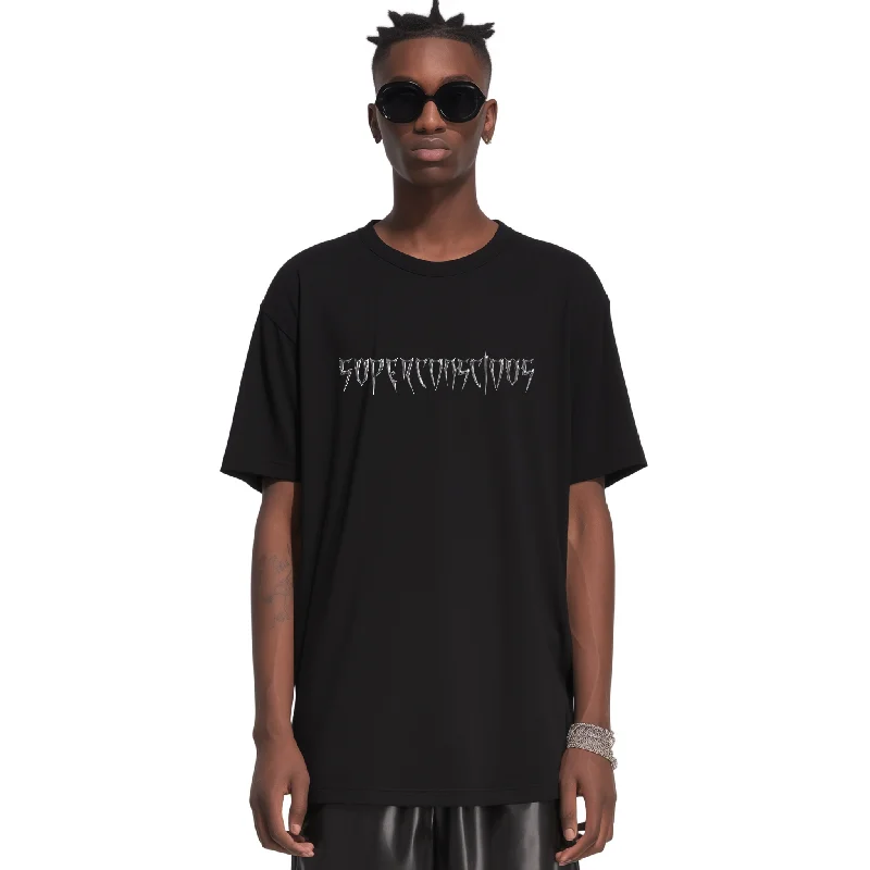 Superconscious Logo T-Shirt - Black/Liquid Metal-- Chenille Brocade Lace