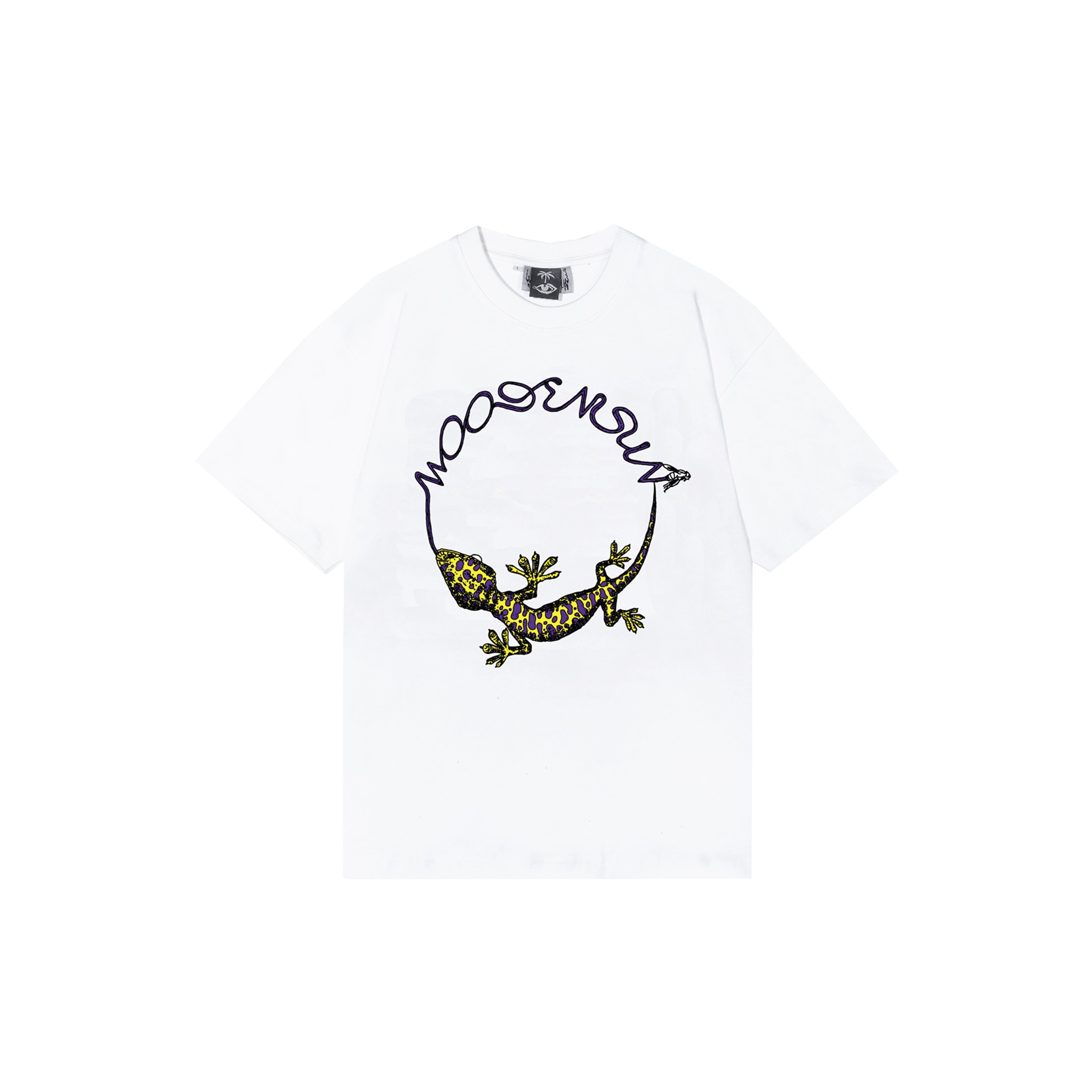 Woodensun Lizzard T-Shirt - White-- Print Jacquard Patchwork