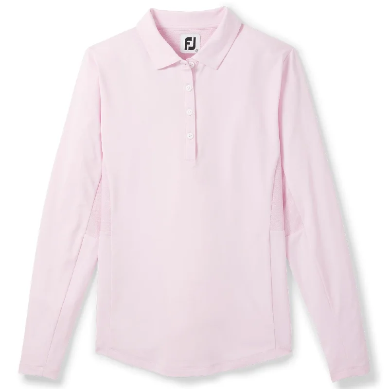 Womens LS Sun Protection Shirt Pink - AW24-- Seamless Knitted Crochet