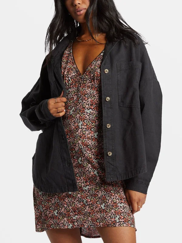 Stoked On You Long Sleeve Buttondown Shirt-- Striped Floral Plaid