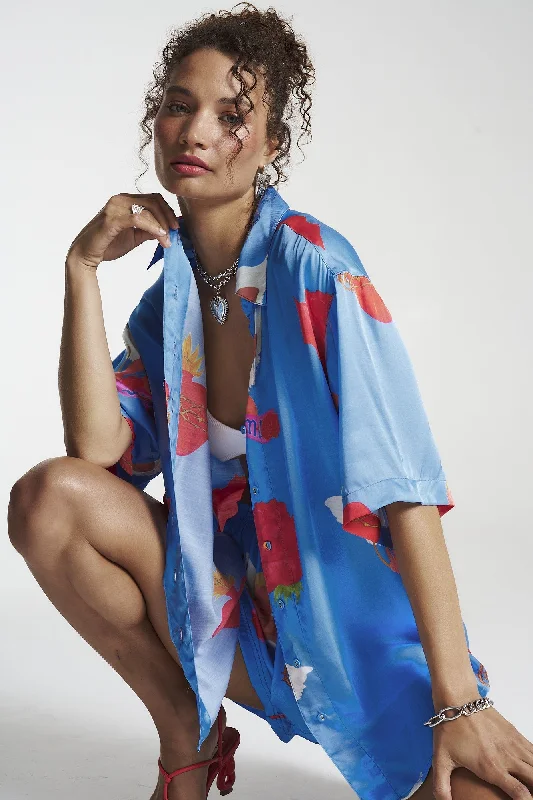 SUMMI SUMMI Womens Big Shirt - Capulet-- Mesh Blend Leather Blend Suede Blend