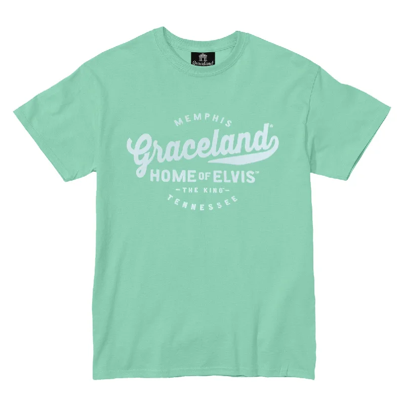 Graceland Home of Elvis The King T-Shirt-- Solid Color Striped Floral