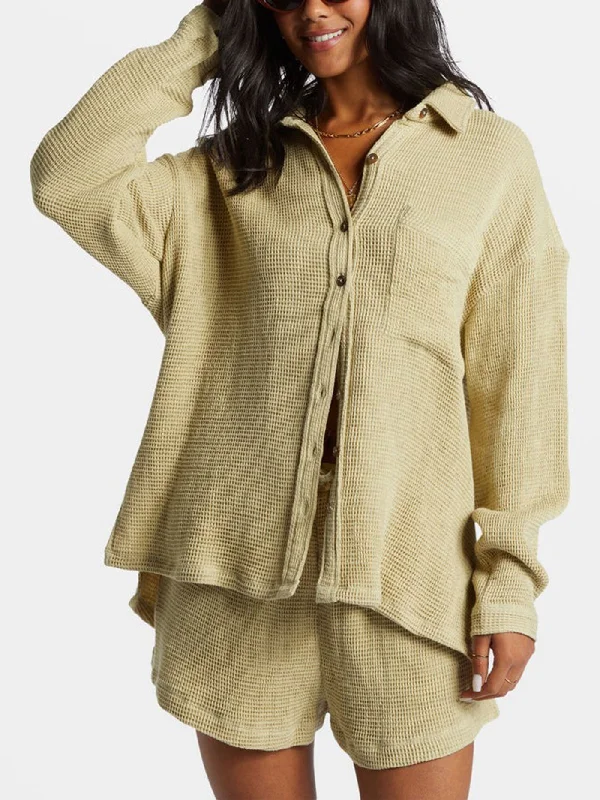 Odyssey Shacket Long Sleeve Buttondown Shirt-- Embroidered Appliqued Beaded