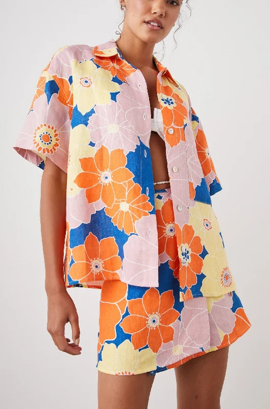 MACKINLEY SHIRT - FLOWER POWER-- Cotton Fabric Linen Fabric Terry Fabric