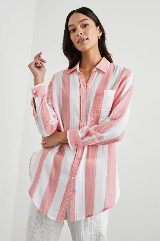 JAYLIN SHIRT - PLAYA STRIPE-- Print Jacquard Patchwork