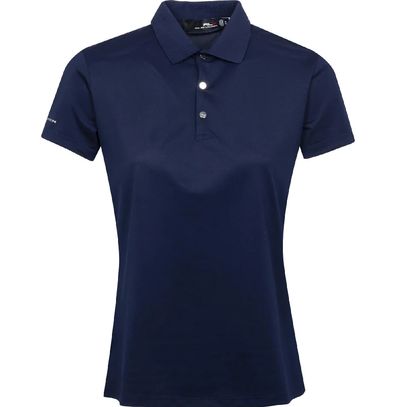 Womens Classic Fit Pique Polo Shirt French Navy - SS24-- Solid Color Striped Floral