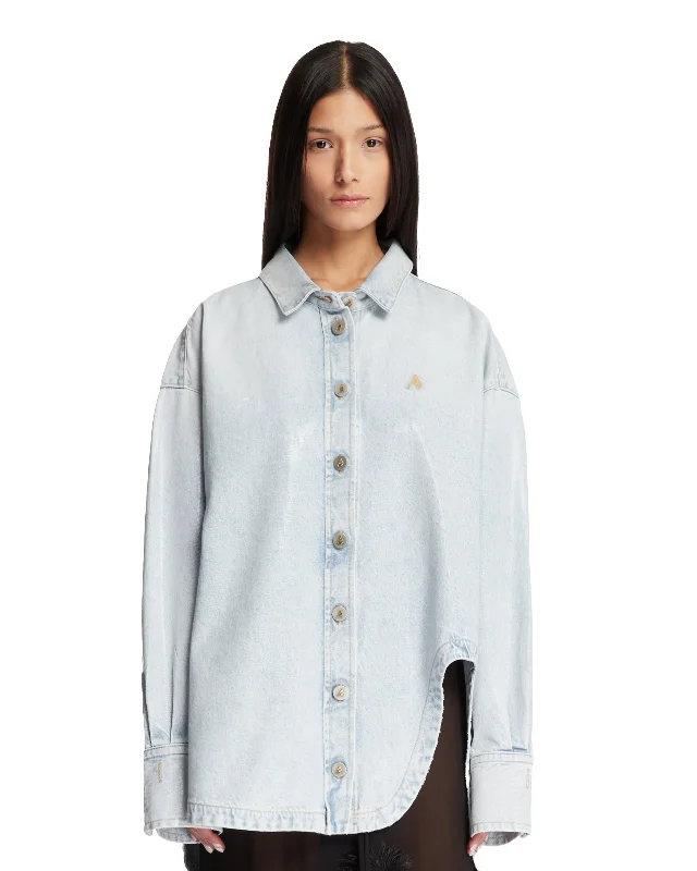 Overshirt Diana Azzurra-- Lace Blend Ribbed Blend Corduroy Blend