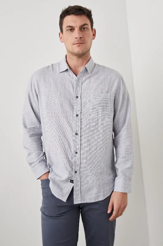 WYATT SHIRT - IRON GATE-- Beaded Sequined Faux Fur