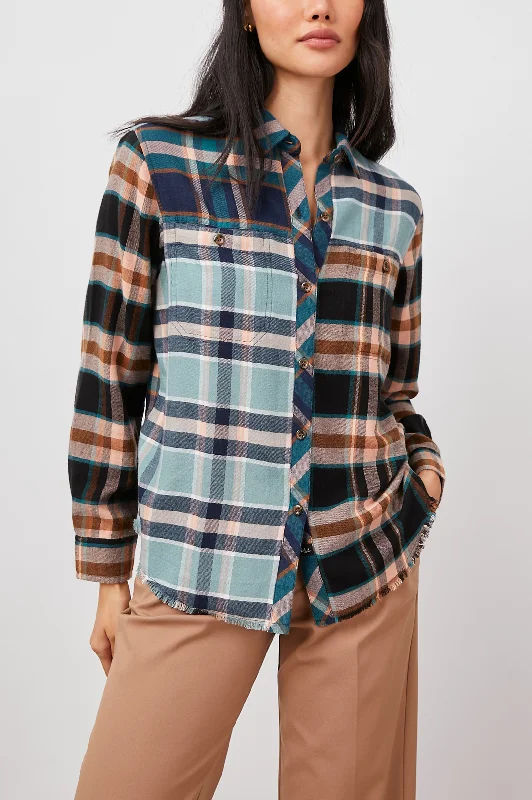 BRANDO SHIRT - HEATHROW MIXED PLAID-- Polka Dot Checkered Tartan