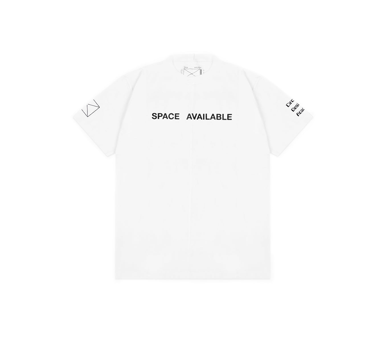 Space Available SA Logo T-shirt - White-- V-Neck T-Shirt Long Sleeve Cotton