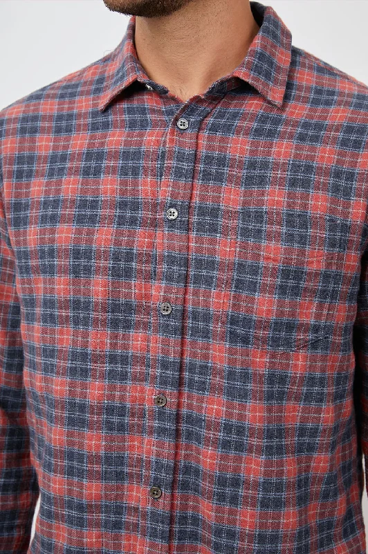 LENNOX SHIRT - BARN RIVER SMOKE-- Silk Blend Satin Velvet