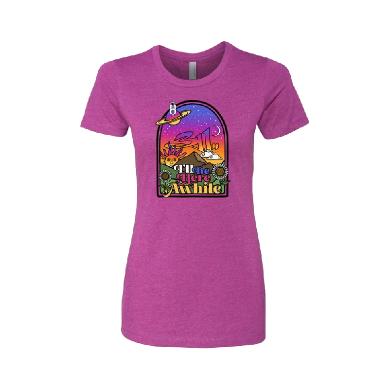 311 I.B.H.A Purple Ladies T-Shirt-- Wool Fabric Cashmere Fabric Tweed Fabric