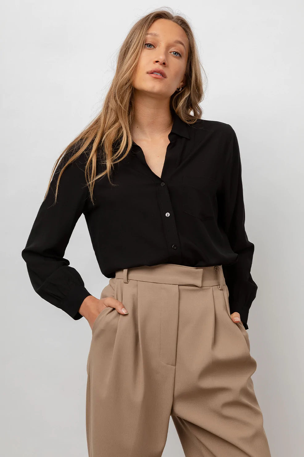 NOEMI SHIRT - BLACK-- Layered Multi-layer Single Layer