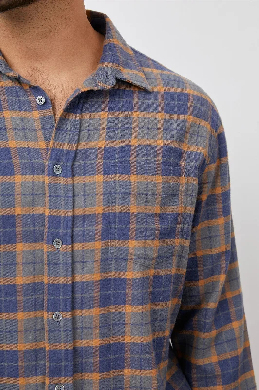 SUSSEX SHIRT - CARROT KALE MELANGE-- Terry Blend Velvet Blend Canvas Blend