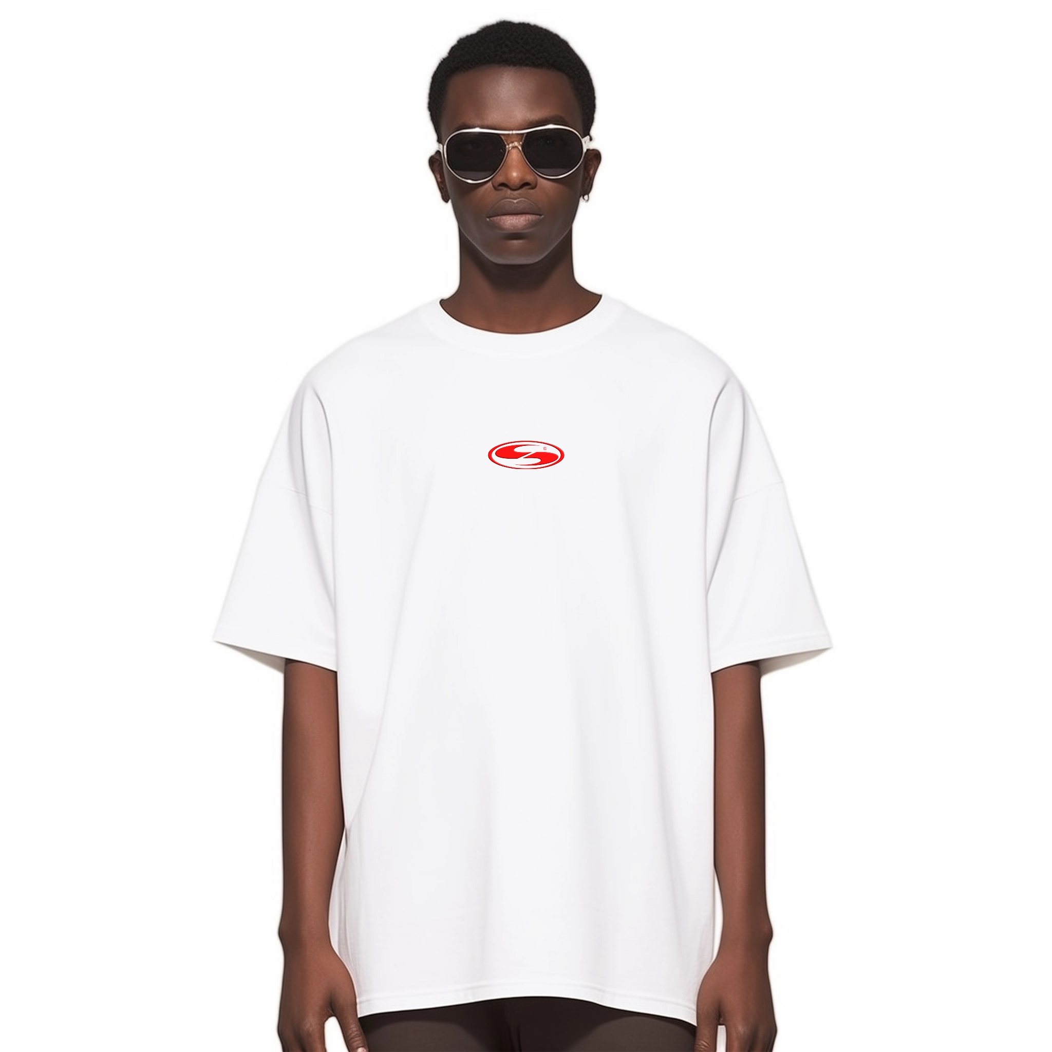 Superconscious Ying Yang 3D Logo T-Shirt - White-- Faux Fur Fabric Real Fur Fabric Shearling Fabric
