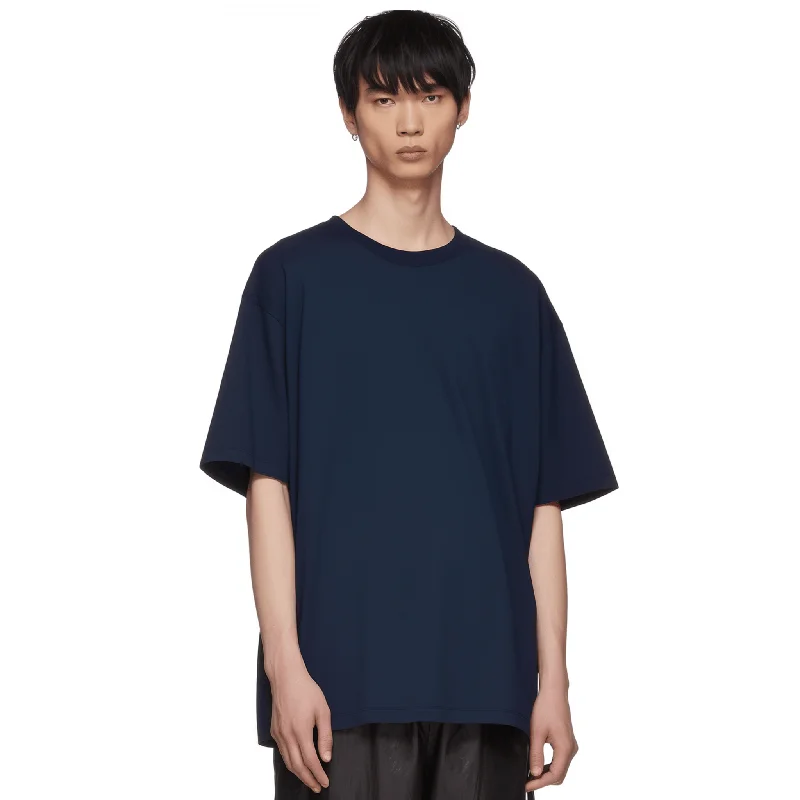 Superconscious Oversized Organic T-shirt - Navy-- Real Fur Shearling Chenille