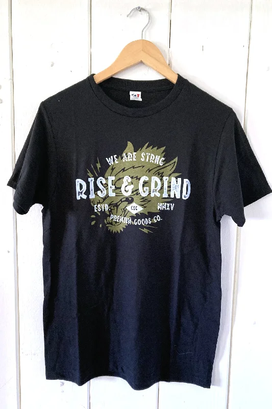 Rise & Grind Unisex T-Shirt-- Handmade Hand-knitted Hand-woven