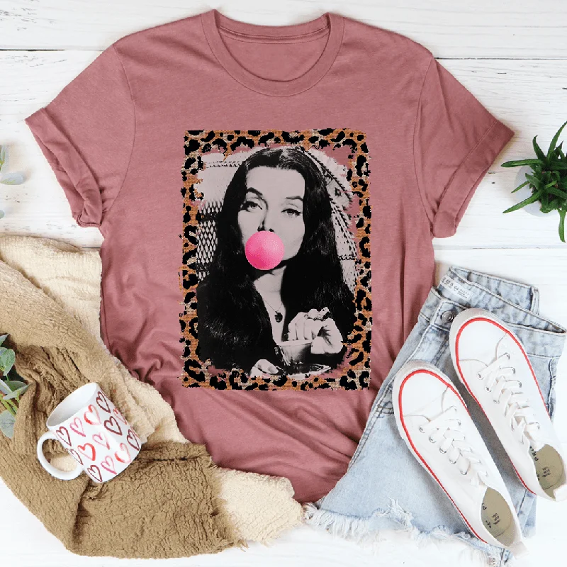 Horror Queen Bubble Gum T-Shirt-- Ribbed Striped Patterned