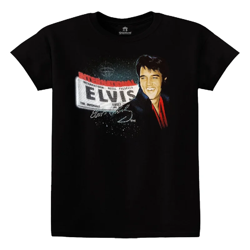 ELVIS Vegas Marquee Women's T-Shirt-- Handmade Hand-knitted Hand-woven