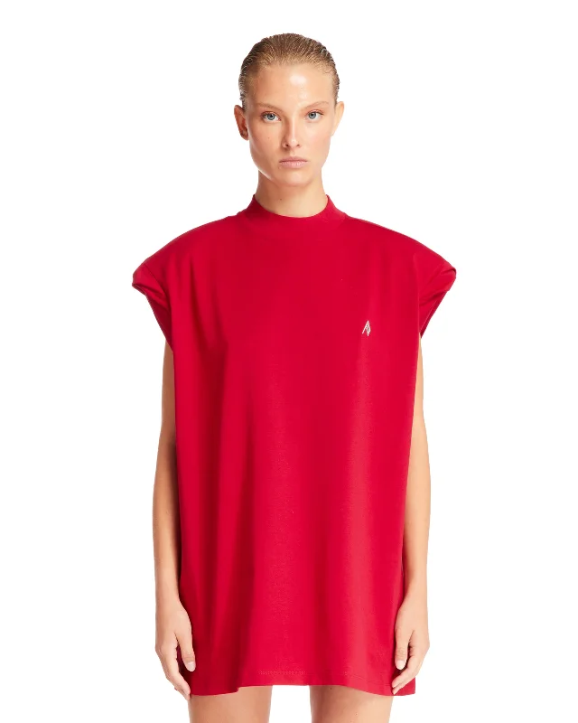 T-Shirt Vibrant Red-- Spandex Blend Rayon Blend Denim Blend