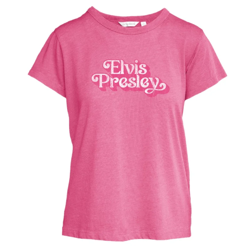 Elvis Presley Women's T-Shirt-- Polka Dot Checkered Tartan