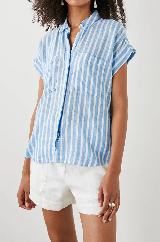 CITO SHIRT - LAKE STRIPE-- Cashmere Blend Cotton Blend Poly Blend