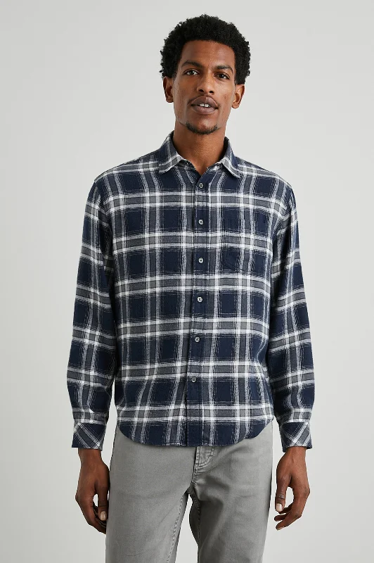 LENNOX SHIRT - NAVY COVE-- Print Jacquard Patchwork