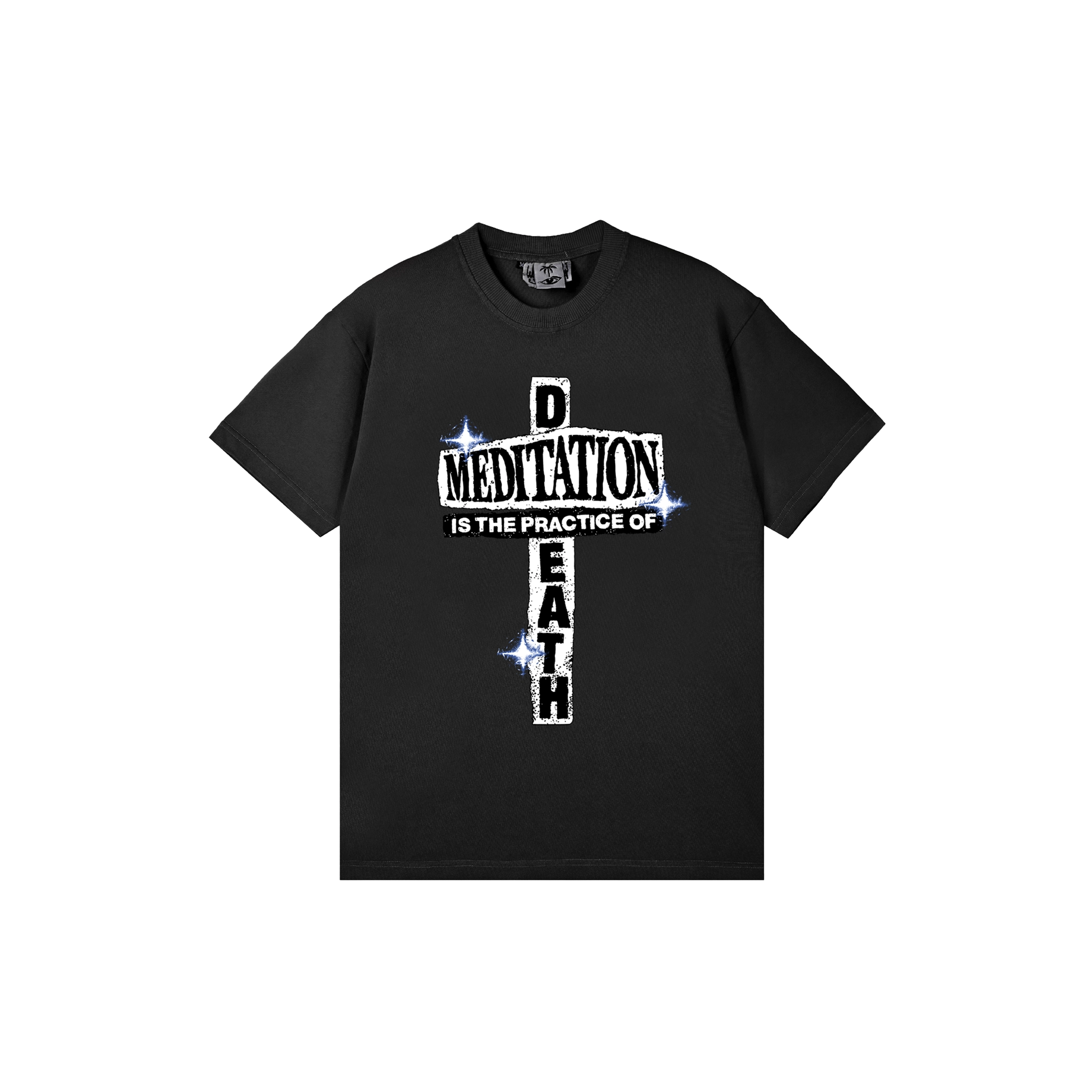 Woodensun Meditation T-Shirt - Black-- Polka Dot Checkered Tartan