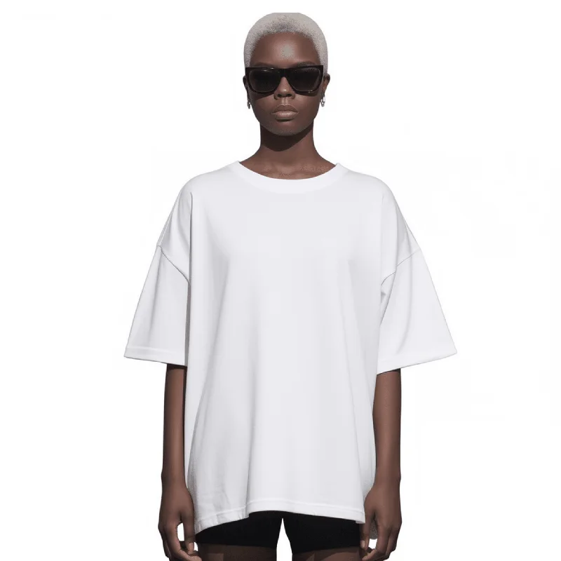Superconscious Oversized Organic T-shirt - White-- Fashionable Trendy Casual