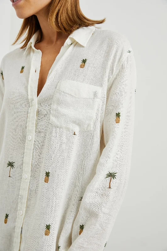 CHARLI SHIRT - HANALEI-- Chenille Brocade Lace
