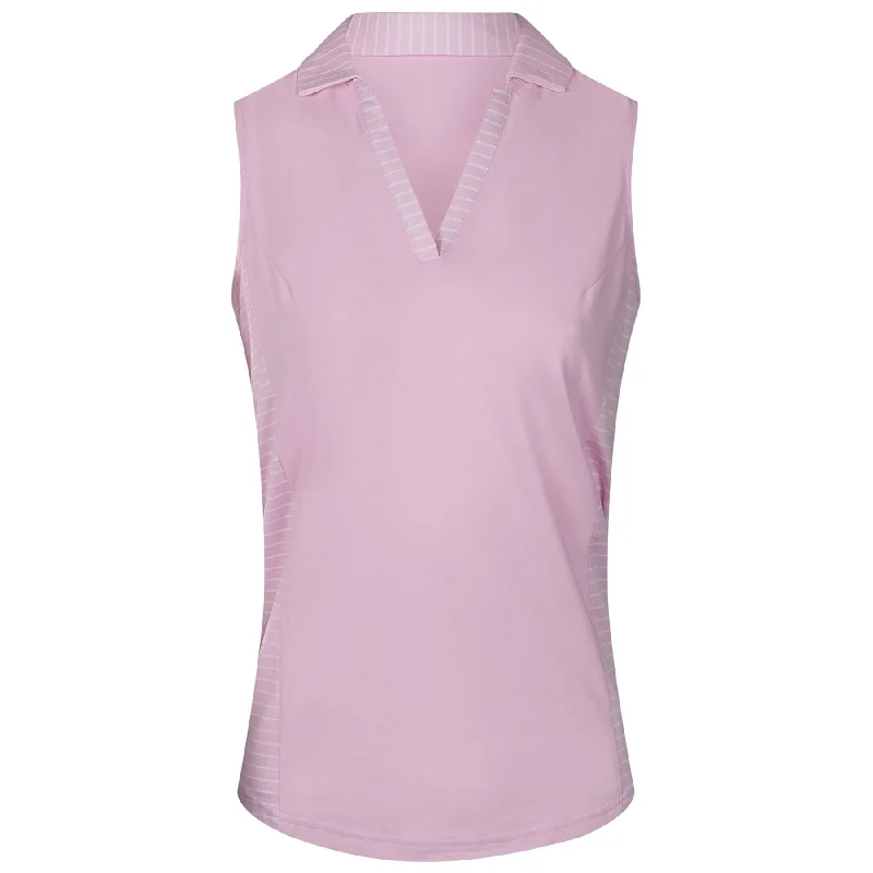Womens Sleeveless Open Placket Shirt Pink - AW24-- Machine Wash Dry Clean Hand Wash