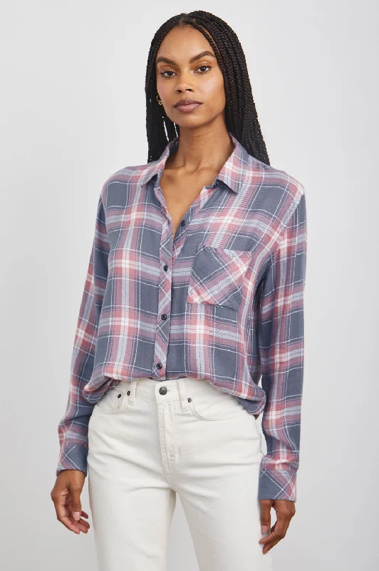 HUNTER SHIRT - SLATE ROSE WHITE-- Beaded Sequined Faux Fur