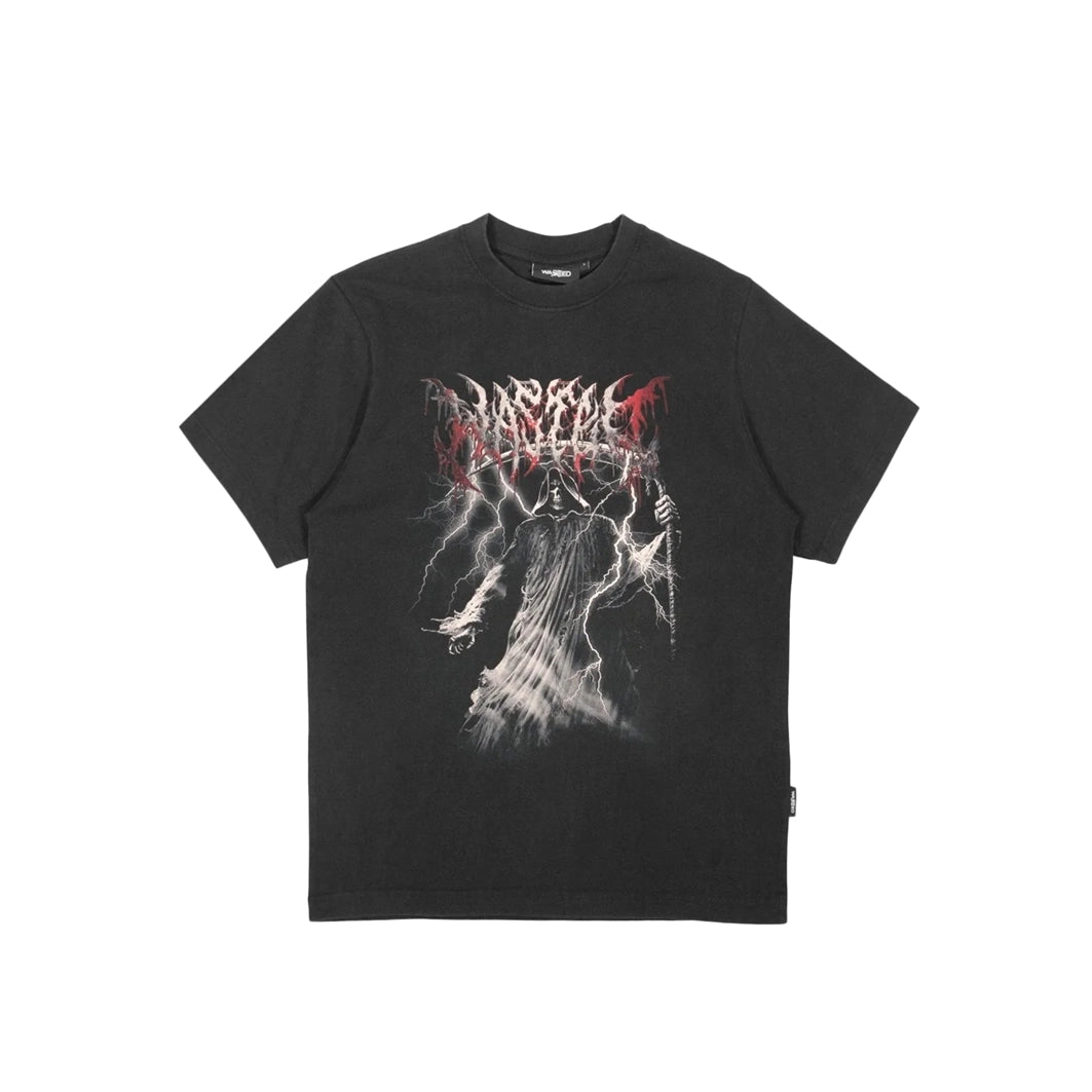 Wasted Paris Scythe T-Shirt - Faded Black-- Sequined Glittery Shiny
