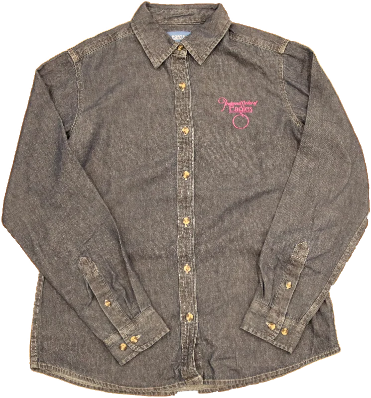 Dark Denim with Dark Pink Embroidery
