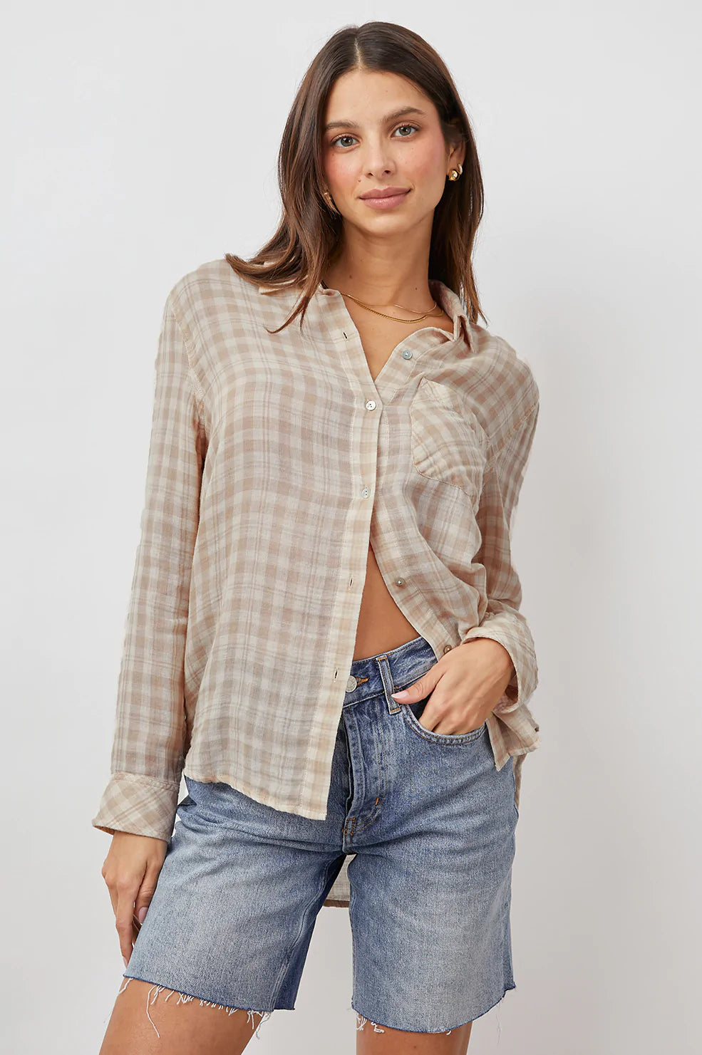 ELLIS SHIRT - SAND CREAM-- Rayon Fabric Velvet Fabric Corduroy Fabric