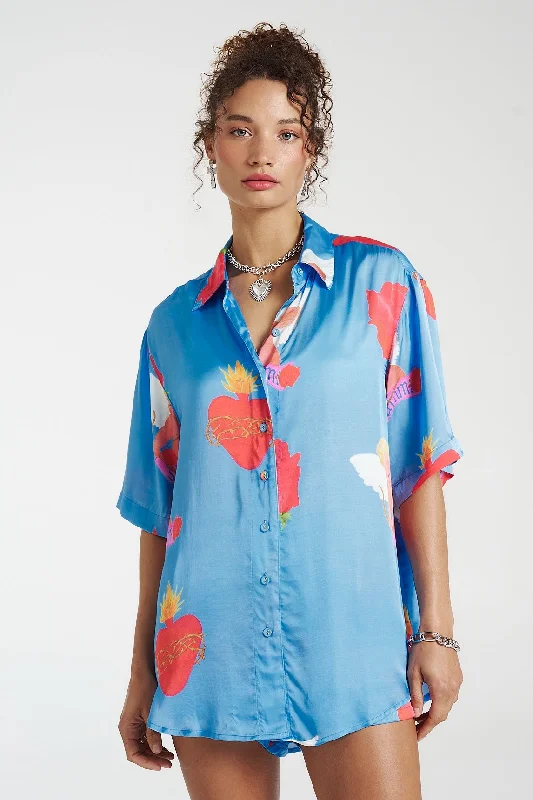 SUMMI SUMMI Womens Big Shirt Petite - Capulet-- Front Pockets Side Pockets Patch Pockets SUMMI SUMMI Womens Big Shirt Petite - Capulet-- Front Pockets Side Pockets Patch Pockets