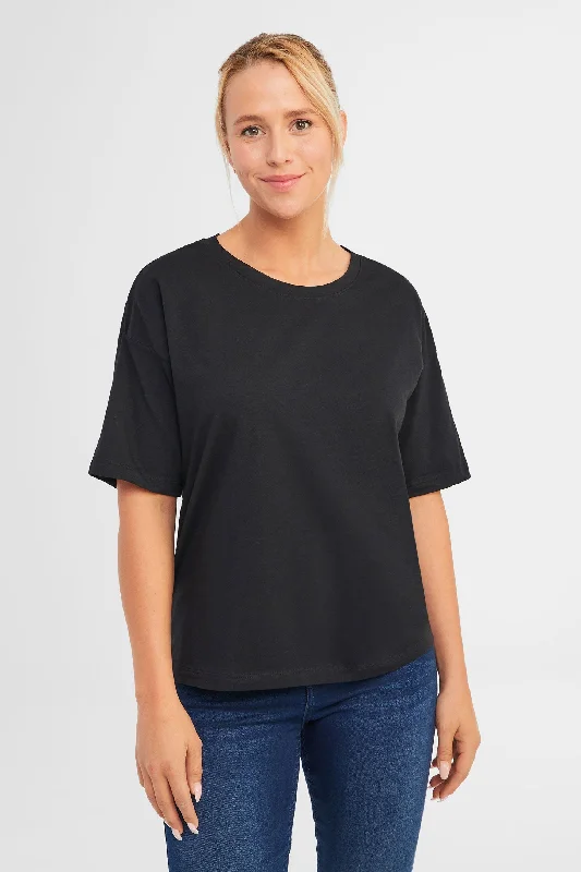 T-shirt en coton bio - Femme-- Striped Floral Plaid