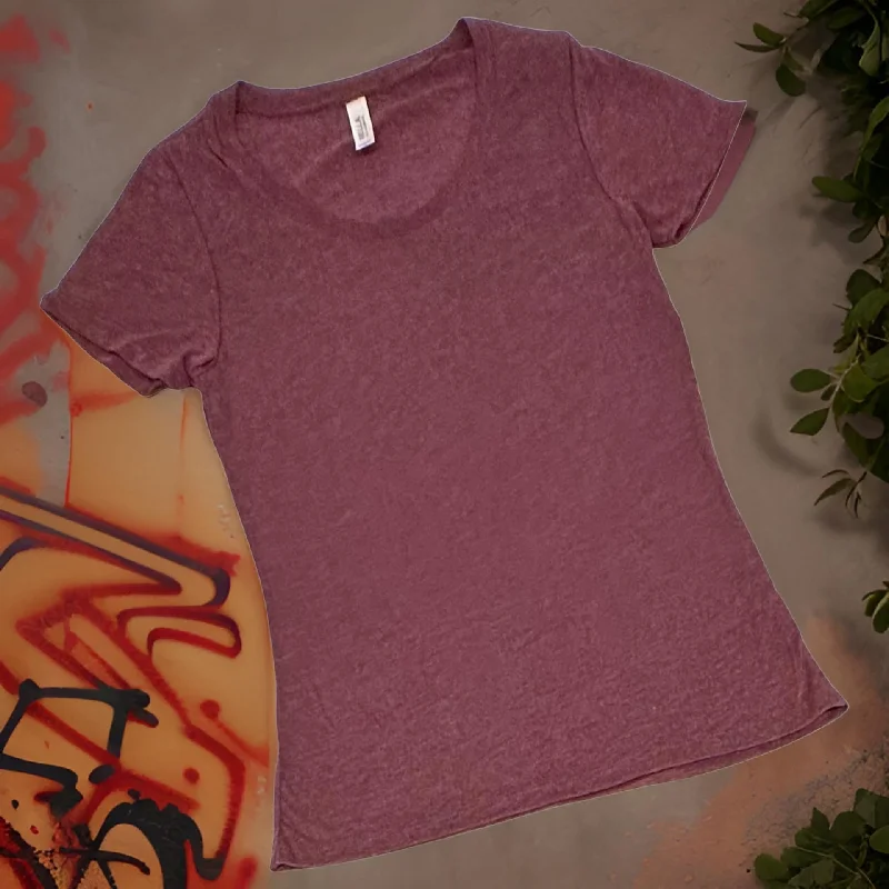 *BELLA CANVAS* (BURGUNDY) LIGHTWEIGHT T-SHIRTS FOR WOMEN-- Chenille Brocade Lace