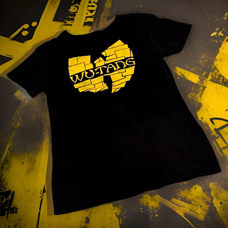 *WU-TANG* (BLACK) SHORT SLEEVE T-SHIRT FOR WOMEN-- Mesh Canvas Denim