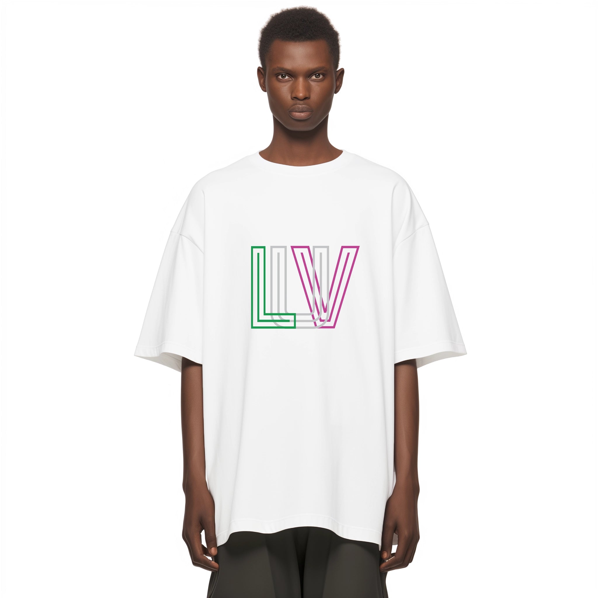 Lost Utopian Visions LUV Line T-Shirt - White-- Fleece Fabric Down Fabric Feather Fabric