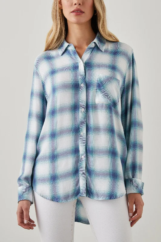 HUNTER SHIRT - WHITE INDIGO MIST-- Mesh Canvas Denim