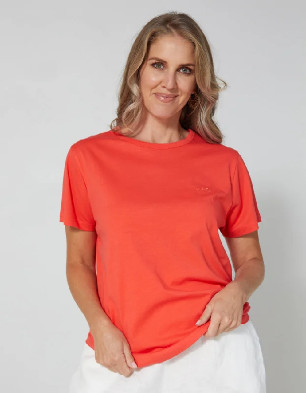 Stella & Gemma  T SHIRT Ace coral  Logo-- Zippered Buttoned Snapped
