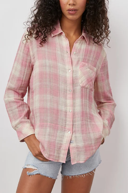 ELLIS SHIRT - ROSE SAND IVORY-- Nylon Fabric Polyester Fabric Spandex Fabric