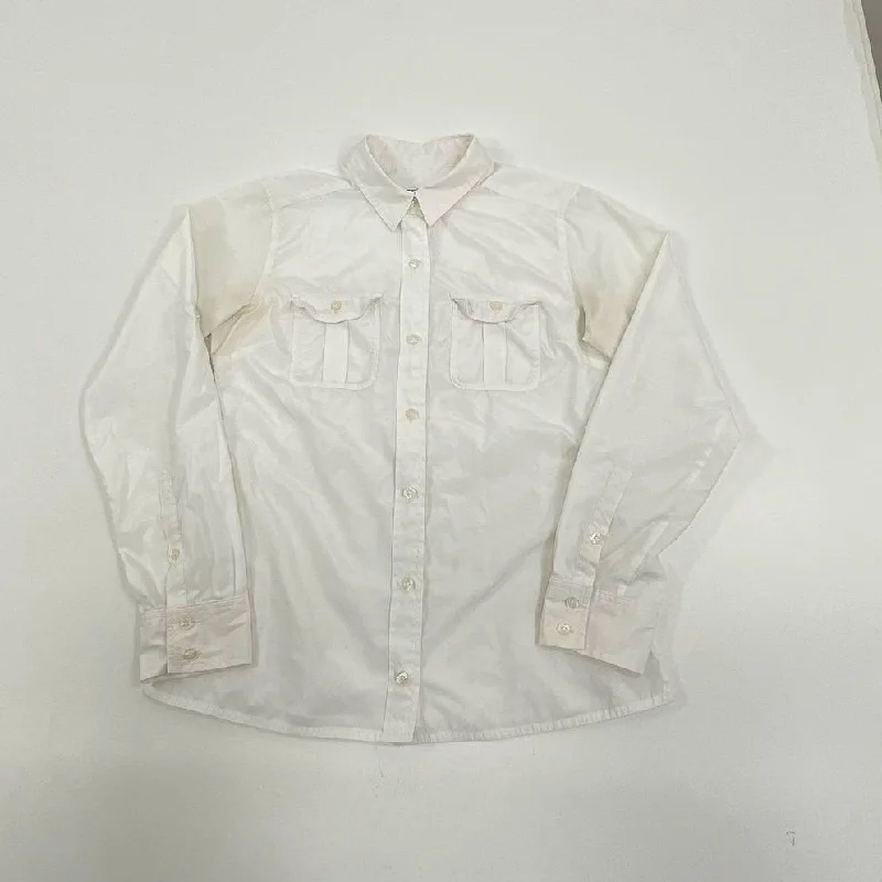 Women's Patagonia White Long Sleeve Button Up Shirt - Size 6-- Faux Fur Fabric Real Fur Fabric Shearling Fabric