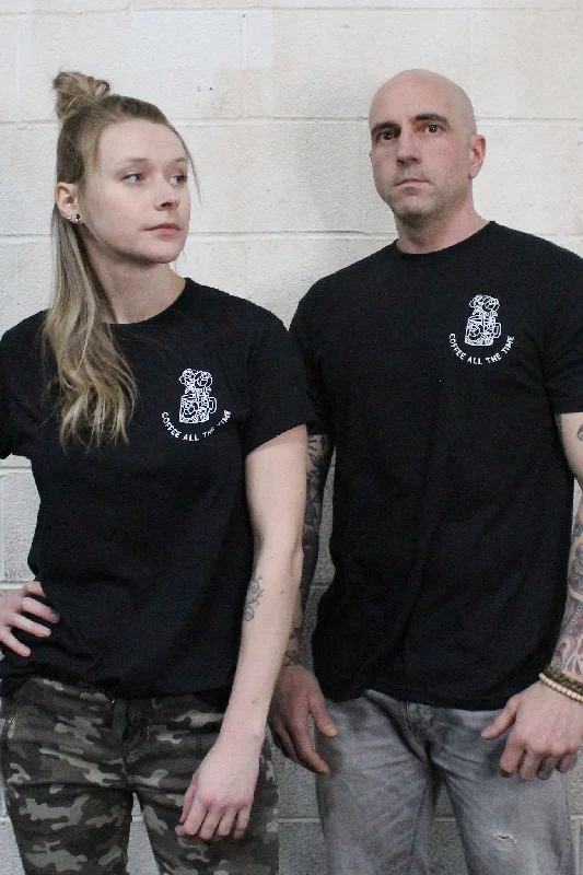 Cup N' Roses Unisex T-shirt-- Collared Crew Neck Turtle Neck